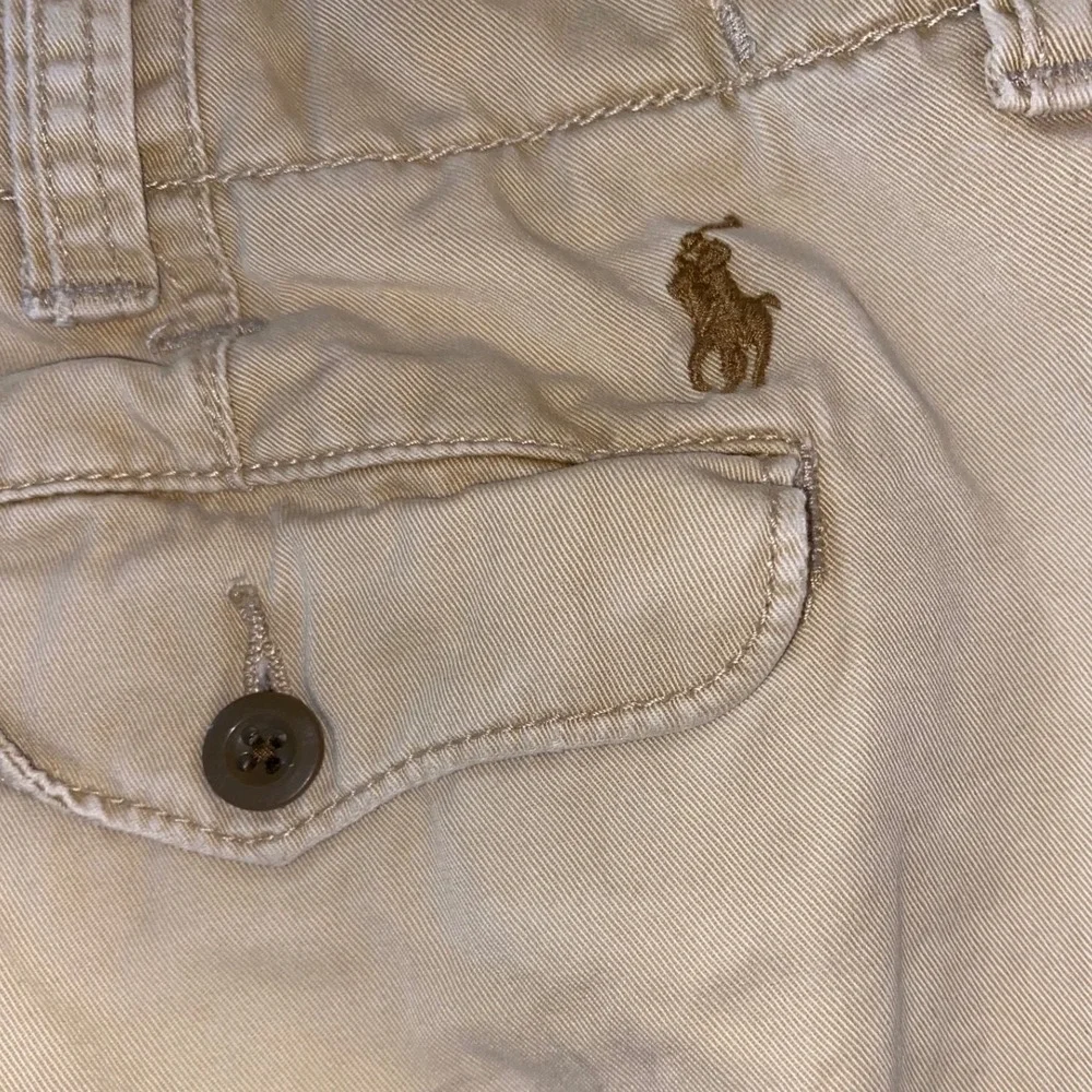 Polo‎ Ralph Lauren Chino Shorts Mens 35 Khaki Cotton Twill Flat Front Pony Logo
